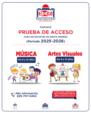 PRUEBA DE ACCESO PARA NUEVO INGRESO ESCUELA BELLAS ARTES-OCOA 2025-2026