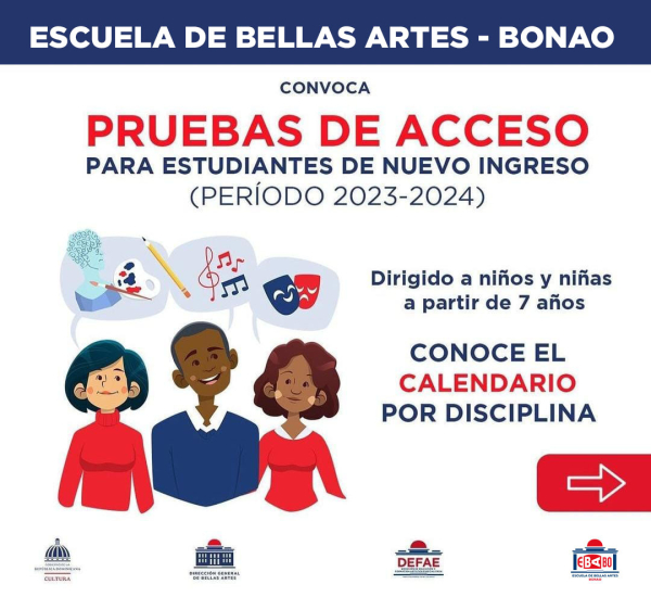 INSCRIPCIONES / PRUEBAS DE ACCESO ESCUELA B.A.-BONAO