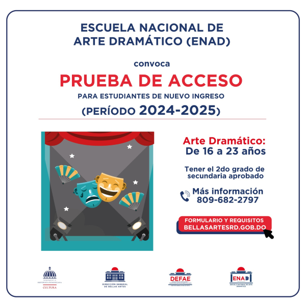 CONVOCATORIA NUEVO INGRESO TEATRO | ESCUELA NACIONAL DE ARTE DRAMÁTICO 2024-2025