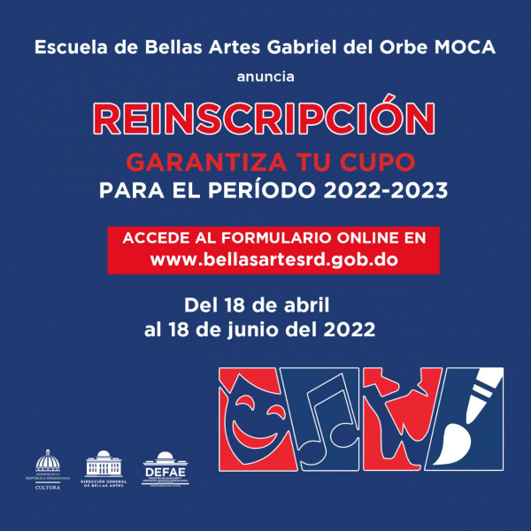 BELLAS ARTES - MOCA, RE-INSCRIPCIÓN 2022-2023